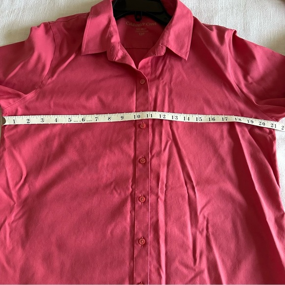 Coldwater Creek No Iron Button Up Long Sleeve Womens Top Sz 12P Career Preppy - Picture 4 of 8
